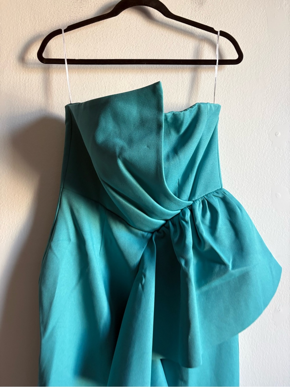NWT Elliatt Sz L Reception Turquoie Blue Strapless Wedding Midi Dress - Picture 3 of 11